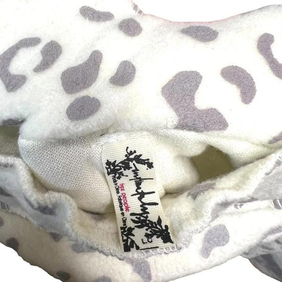 Free People Rain Check Lounge Shorts Leopard Print Cream Gray Size Large - Picture 7 of 7